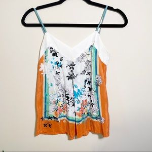 Maeve 100% Silk Spaghetti Strap Bohemian Top Sz 0